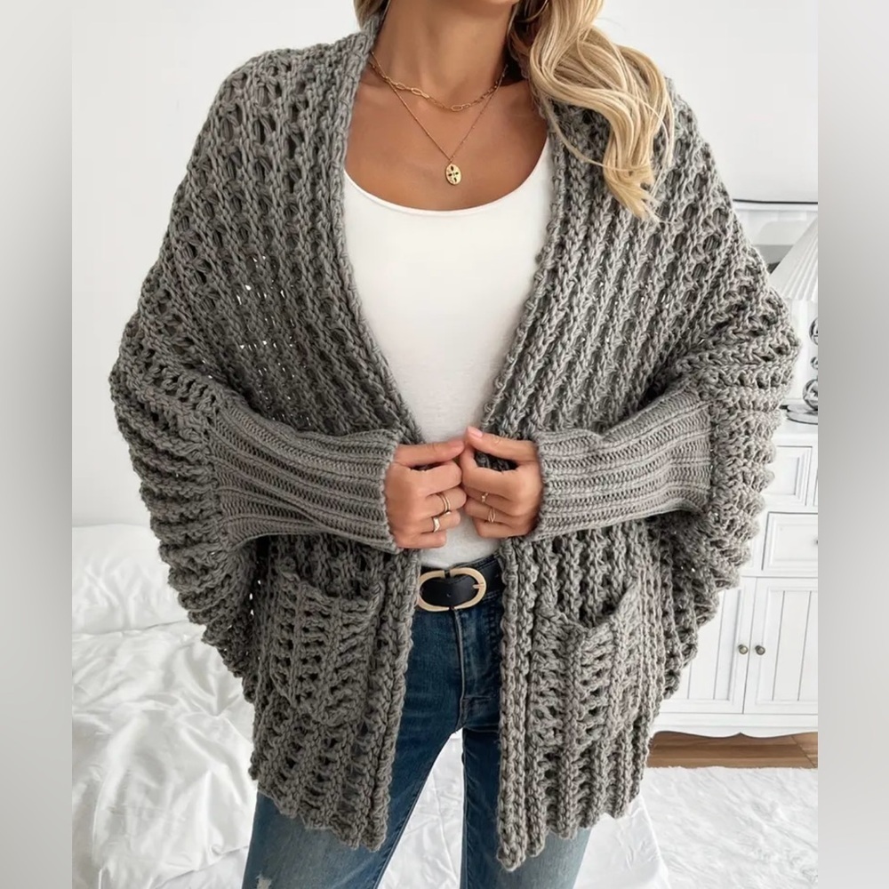 Cozy Gray Knit Sweater - Picture 4 of 6